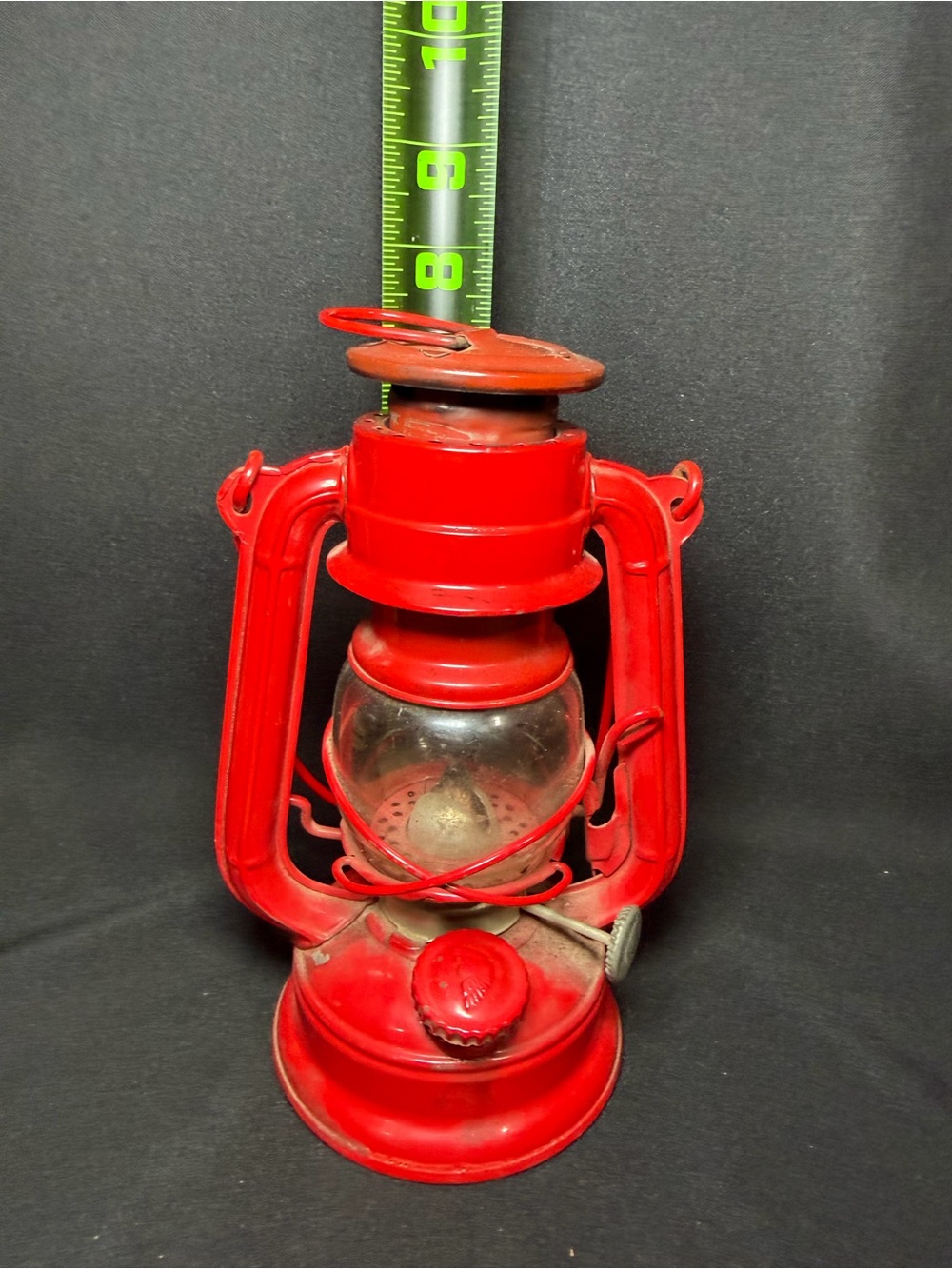 Vintage Winged Wheel No. 350 Red Oil Kerosene Lamp Lantern 7" Made In Japan